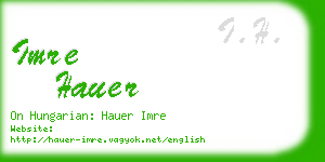 imre hauer business card